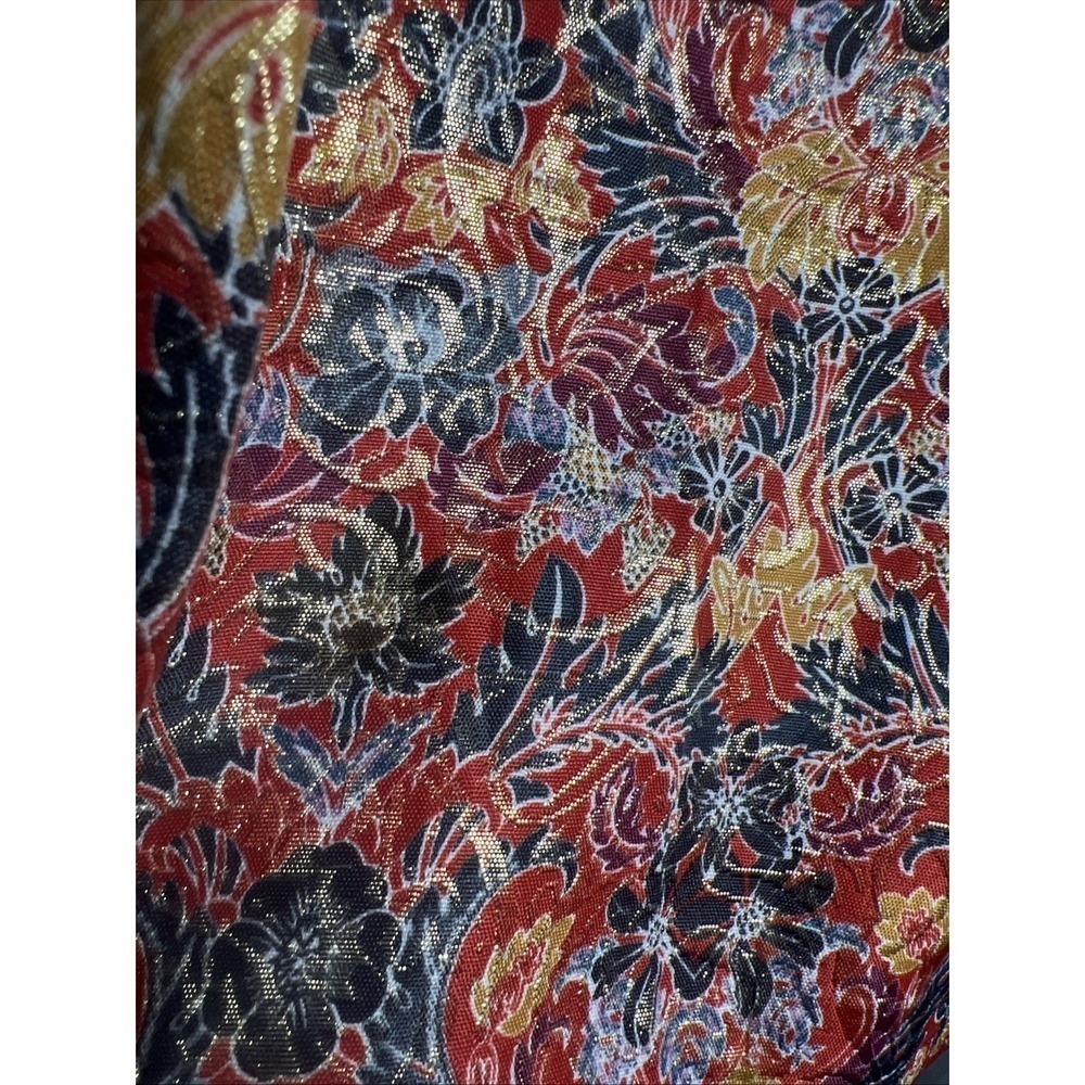 Anthropologie Maeve Rosie Floral Metallic Pleated Brocade Lined Skirt Size M - Picture 4 of 11